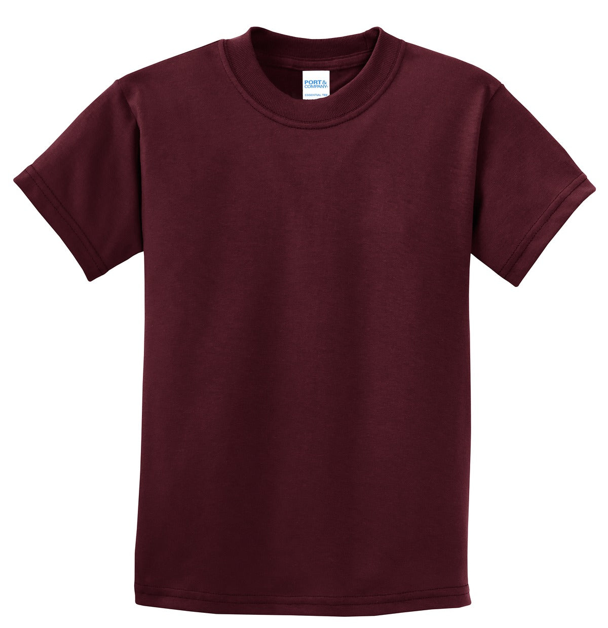 Front View of Athletic Mrn Port & Co Youth Essential Tee. PC61Y