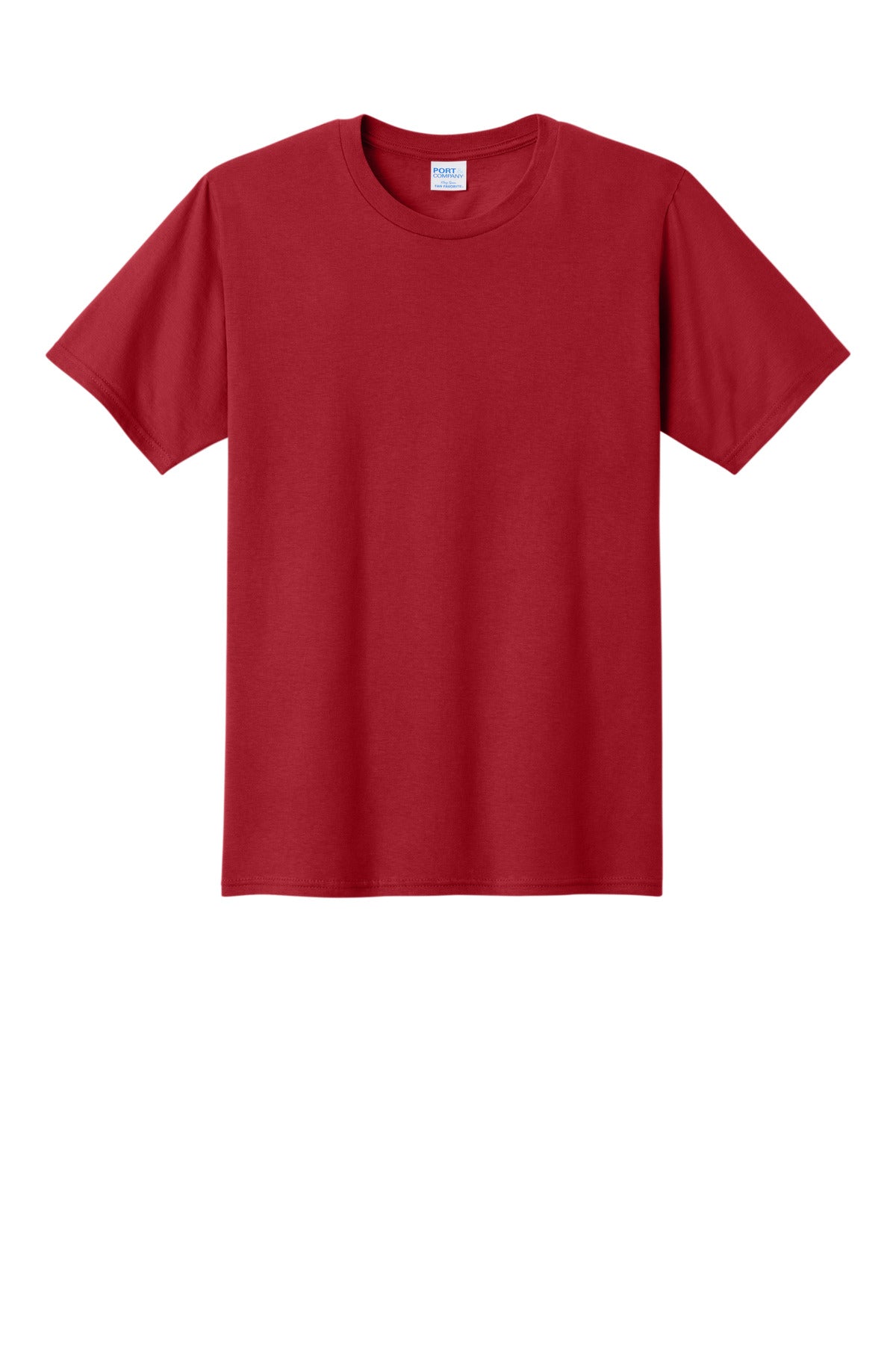 Front View of Athletic Red Port & Co Fan Favorite Tee. PC450