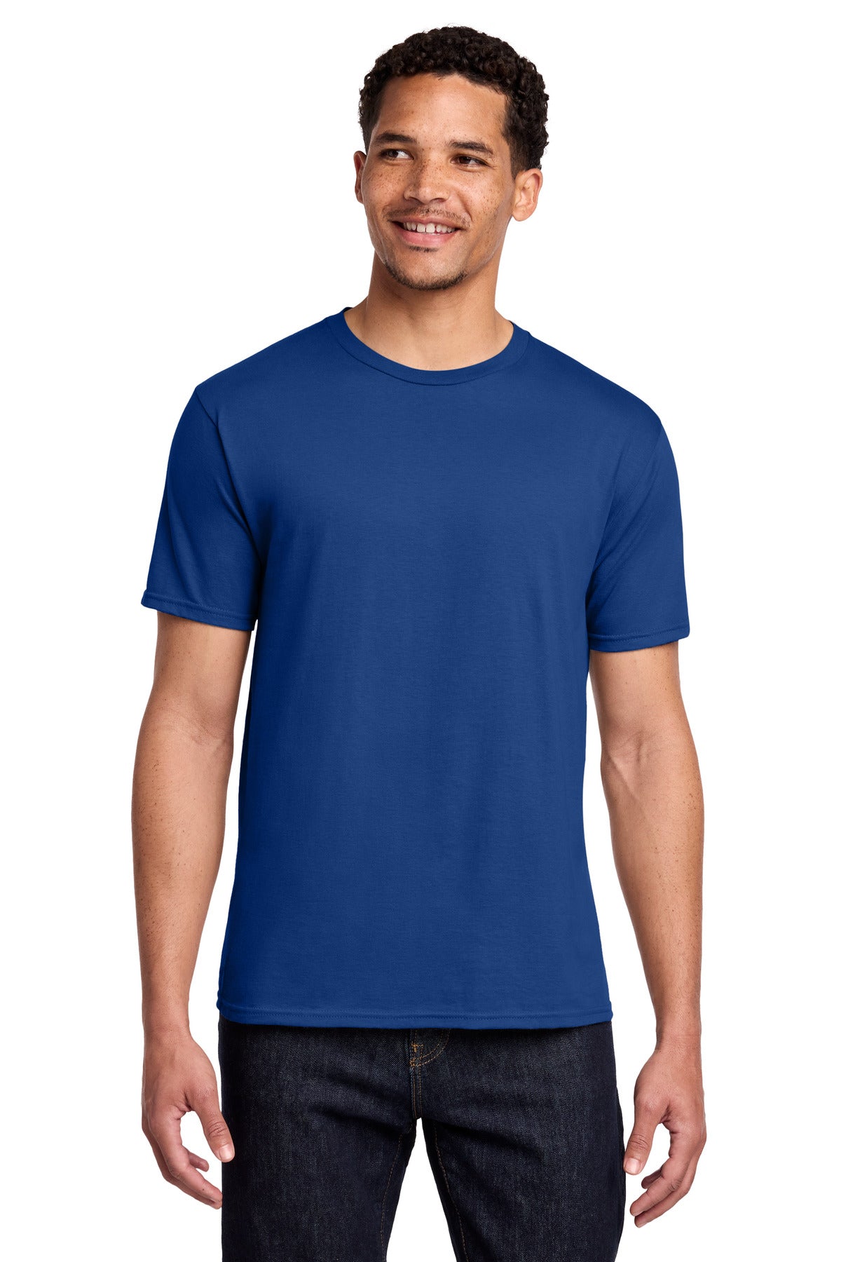 Front View of Athletic Royal Port & Co Fan Favorite Tee. PC450