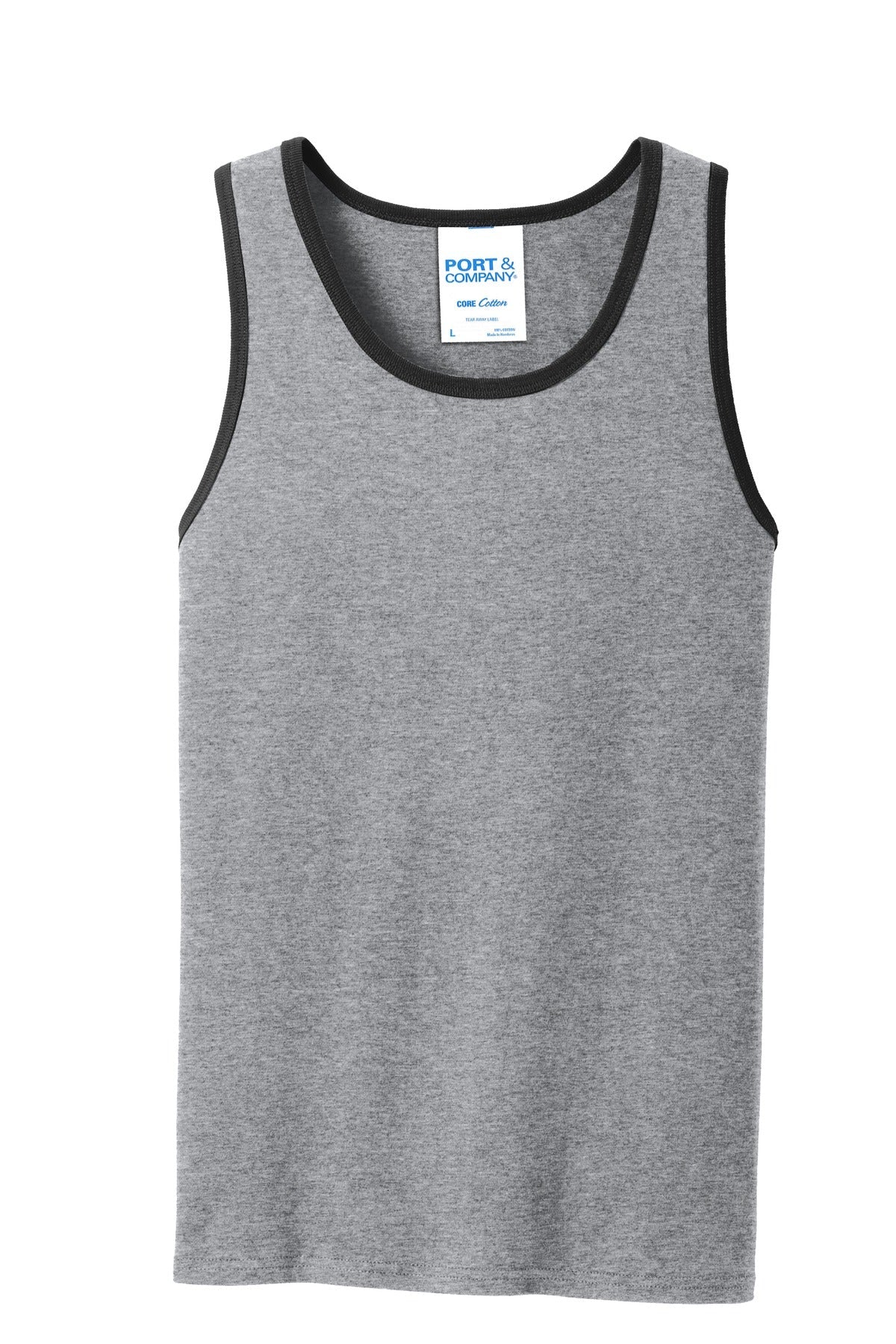 Front View of AthlHth/Jt Blk Port & Co Core Cotton Tank Top. PC54TT