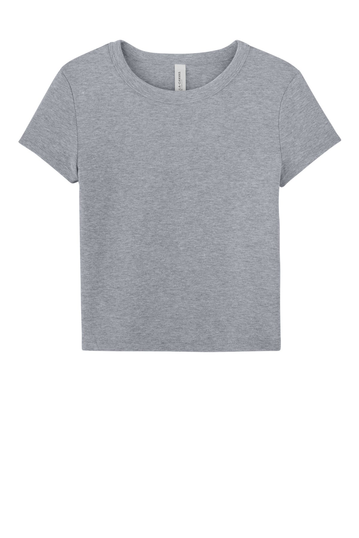 Front View of AthlHthr BELLA+CANVAS Women's Micro Rib Baby Tee BC1010