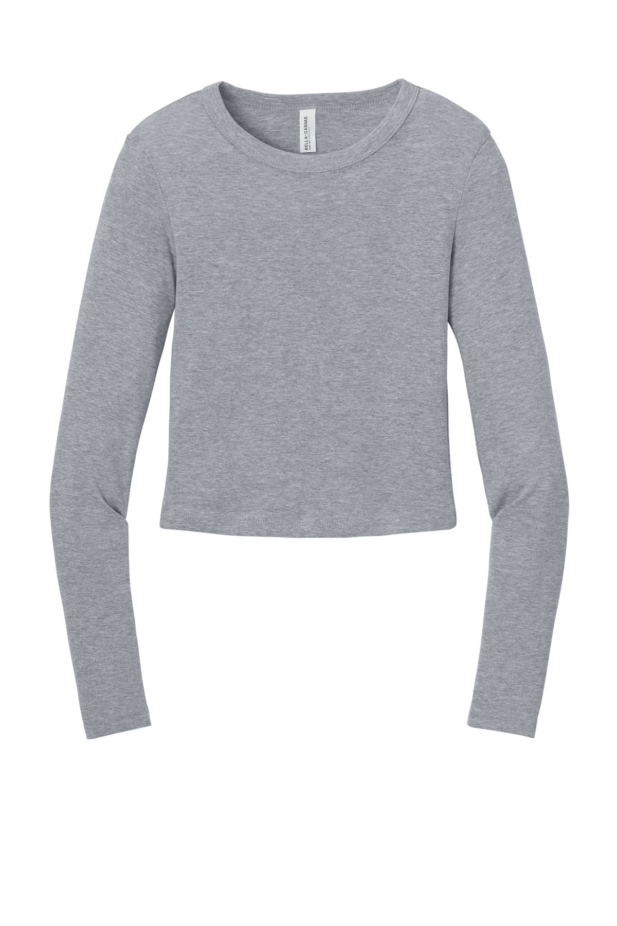 Front View of AthlHthr BELLA+CANVAS Women's Micro Rib Long Sleeve Baby Tee BC1501