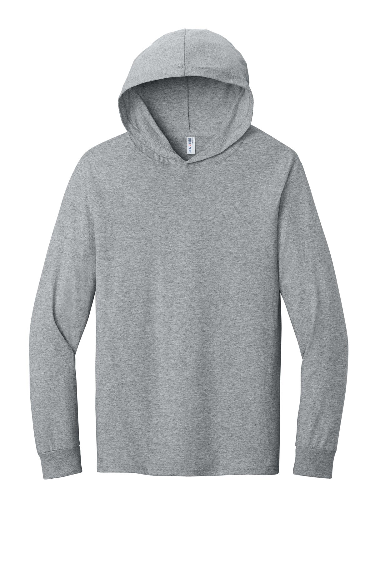 Front View of AthlHthr Jerzees Classics Unisex Cotton Long Sleeve Hooded T-Shirt 363LH