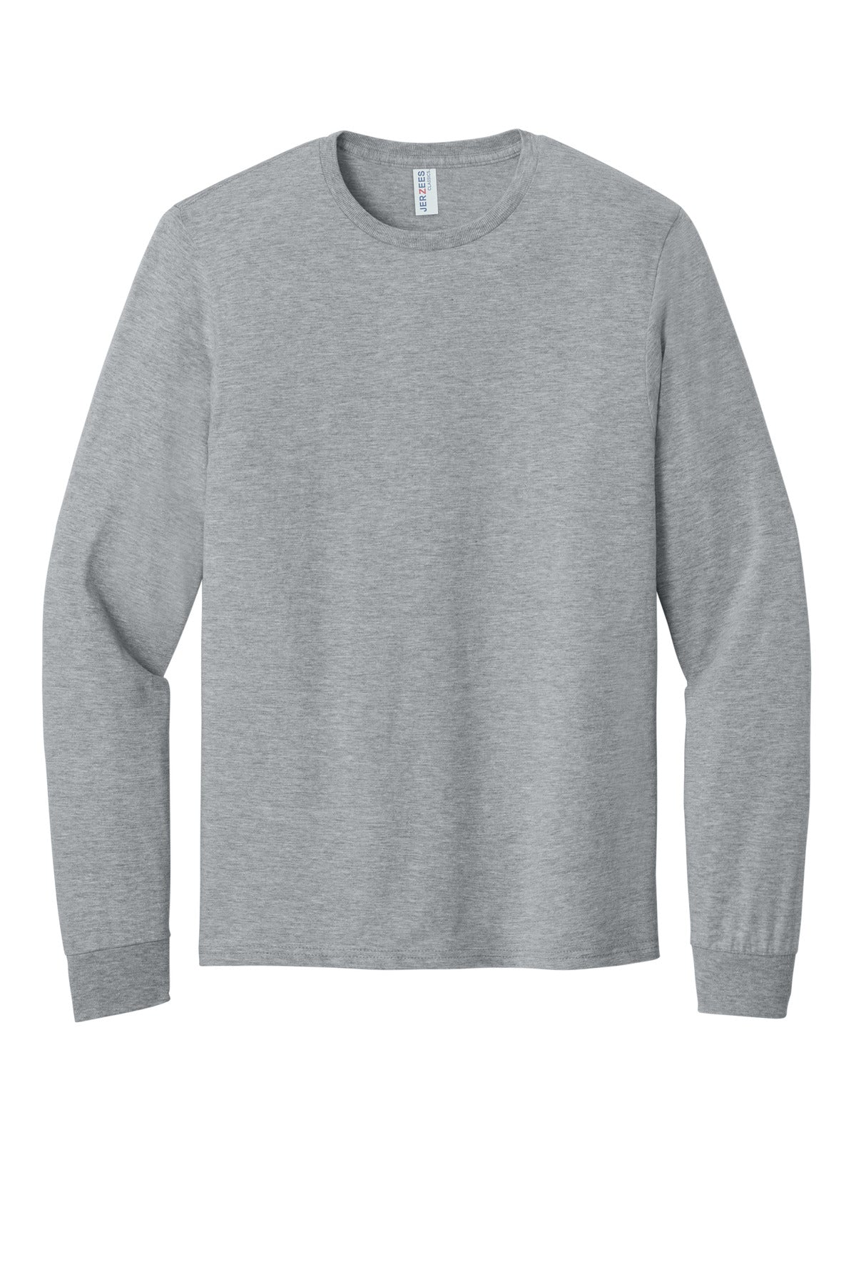 Front View of AthlHthr Jerzees Classics Unisex Cotton Long Sleeve T-Shirt 363L