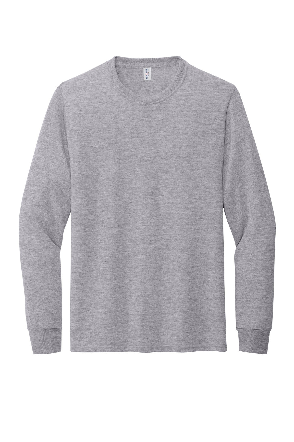 Front View of AthlHthr Jerzees Dri-Power 100% Polyester Long Sleeve T-Shirt 21LS