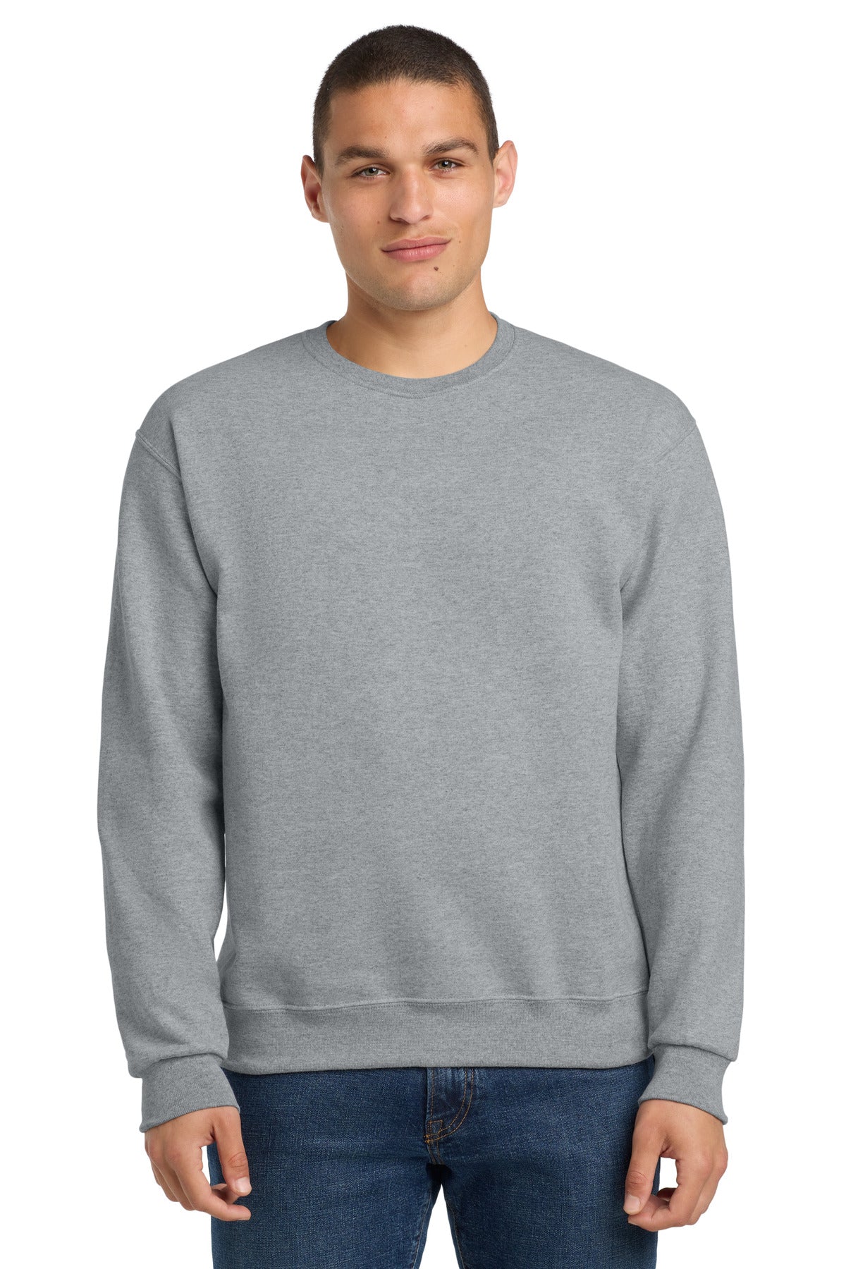 Front View of AthlHthr Jerzees - NuBlend Crewneck Sweatshirt. 562M