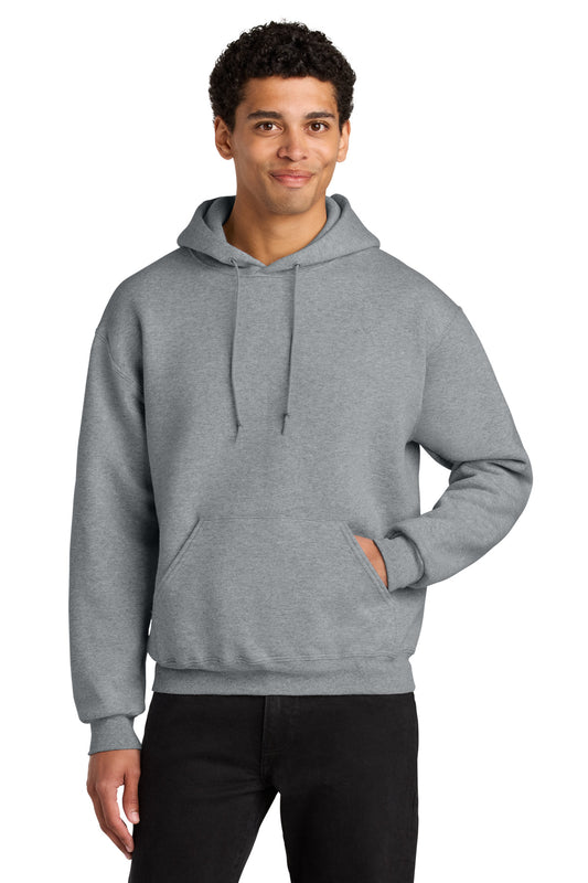 Front View of AthlHthr Jerzees Rugged Unisex Hooded Sweatshirt H12M