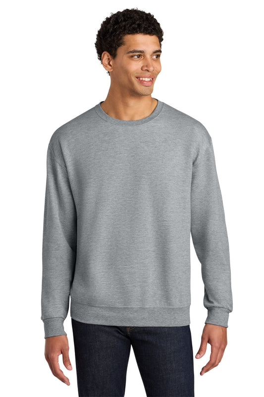 Front View of AthlHthr Jerzees Ultimate Unisex CVC Ring Spun Crewneck Sweatshirt IC48M