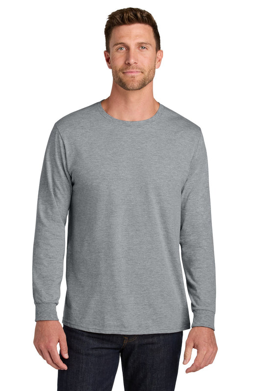 Front View of AthlHthr Jerzees Ultimate Unisex Ring Spun Long Sleeve T-Shirt IC46L
