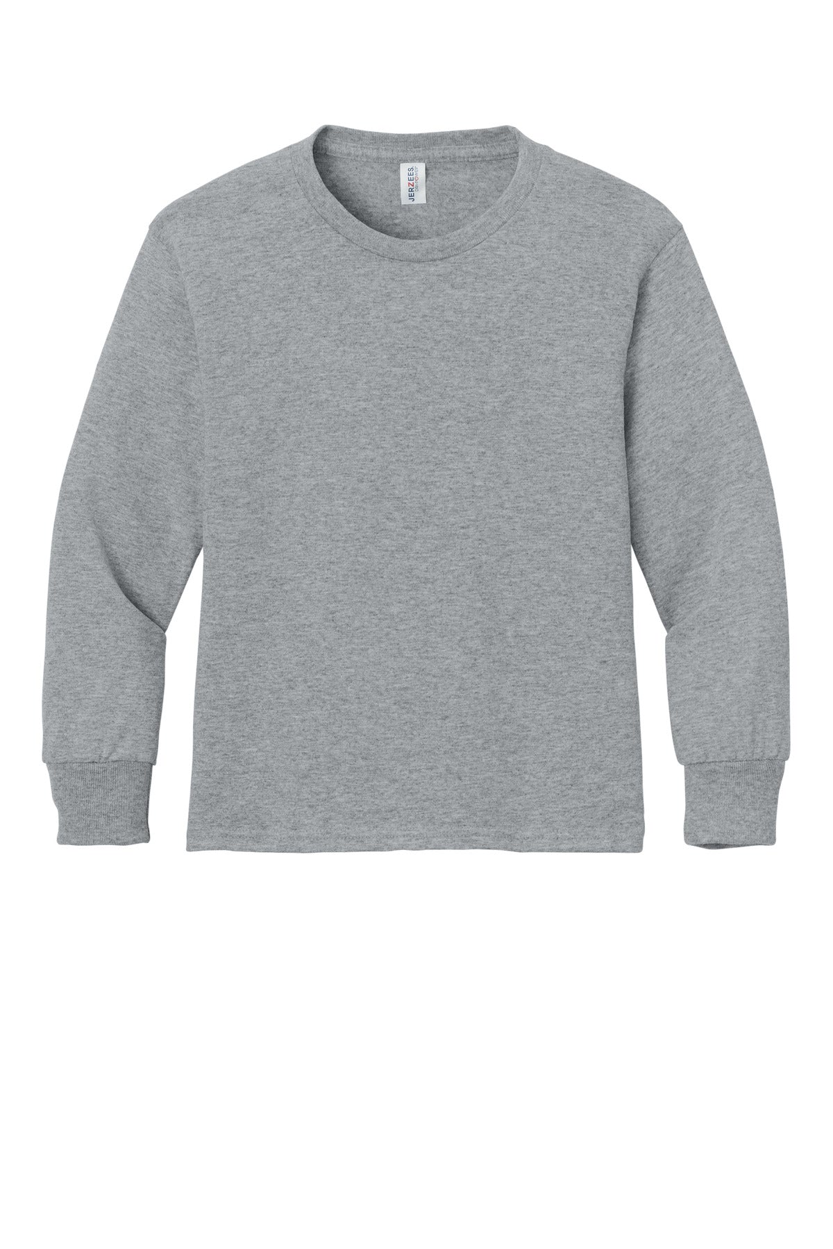 Front View of AthlHthr Jerzees Youth Dri-Power 50/50 Cotton/Poly Long Sleeve 29BL