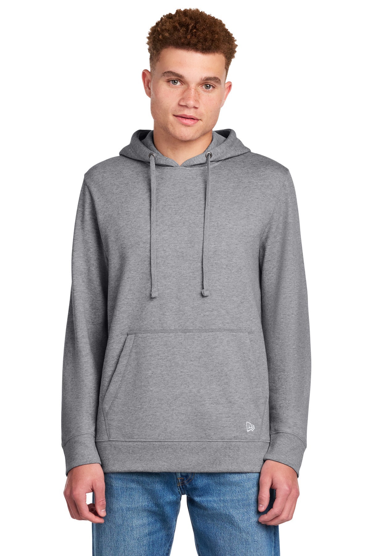 Front View of AthlHthr New Era Comeback Fleece Pullover Hoodie NEA550