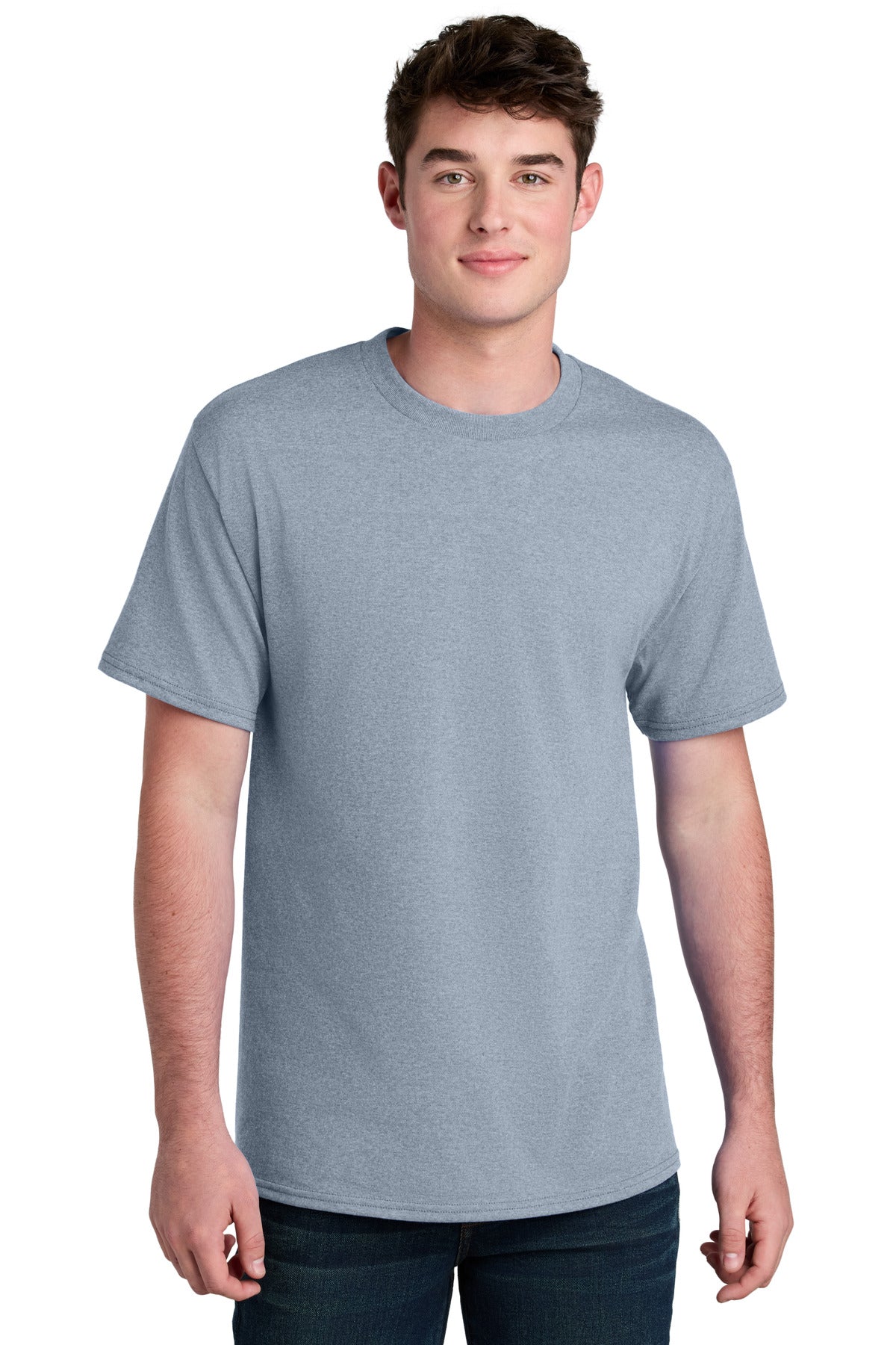 Front View of AthlHthr Port & Co Core Blend Recycled Tee PC01