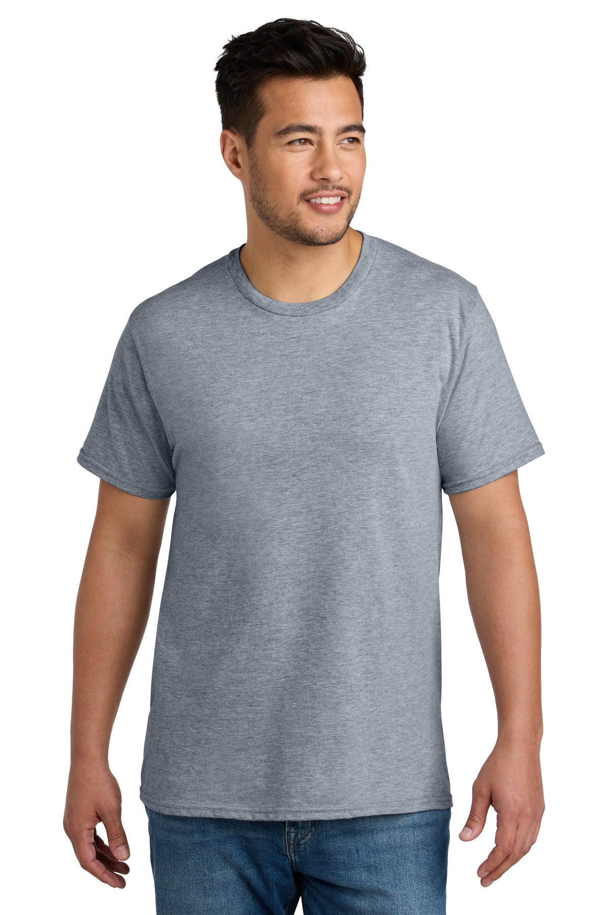 Front View of AthlHthr Port & Co CVC Tee PC340