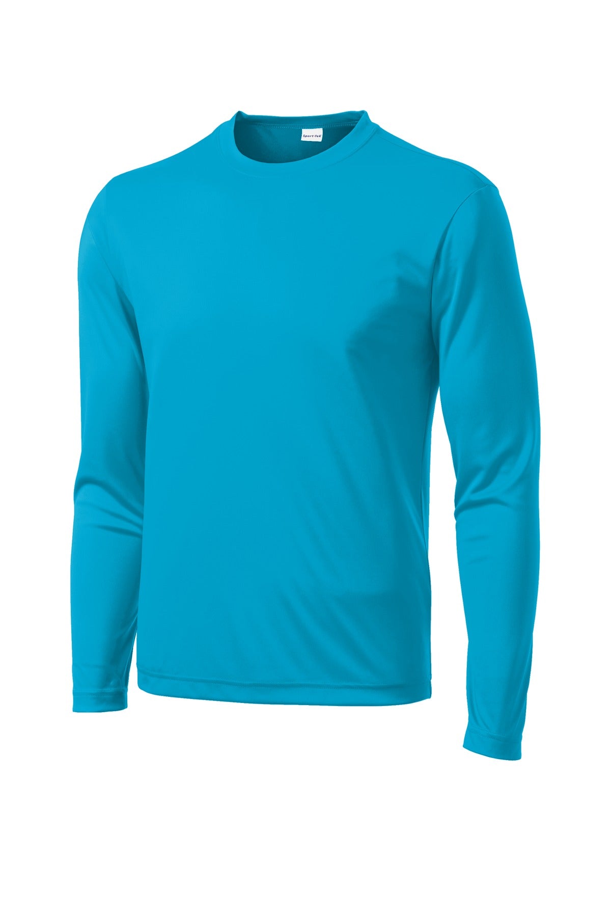 Front View of Atomic Blue Sport-Tek Long Sleeve PosiCharge Competitor Tee. ST350LS