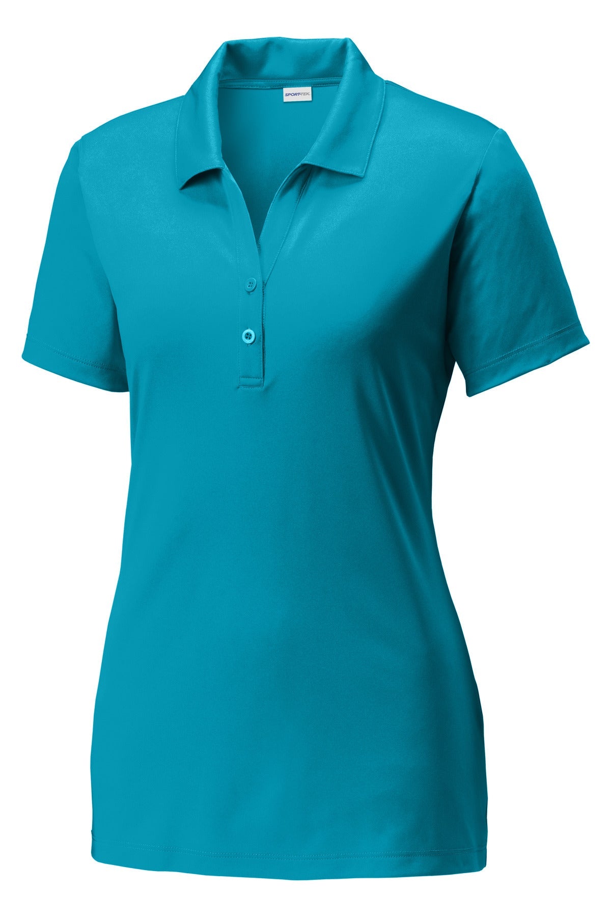 Front View of Atomic Blue Sport-Tek Women's PosiCharge Competitor Polo. LST550