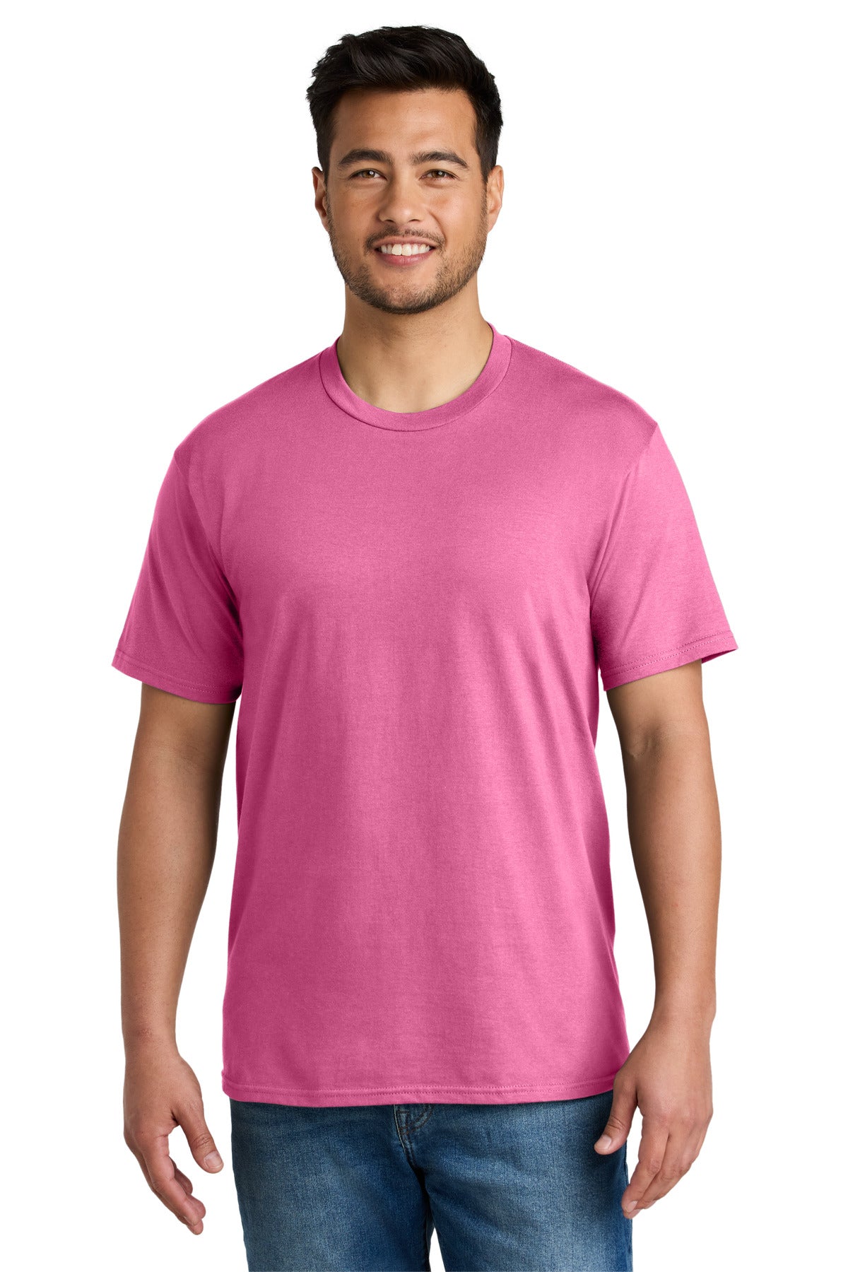 Front View of AwrnsPink Port & Co CVC Tee PC340