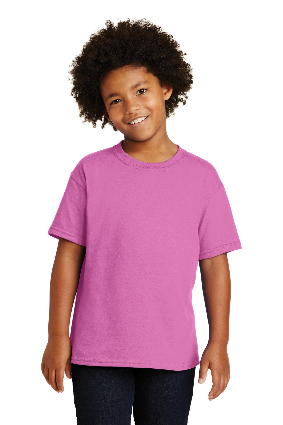 Front View of Azalea Gildan - Youth Heavy Cotton 100% Cotton T-Shirt. 5000B