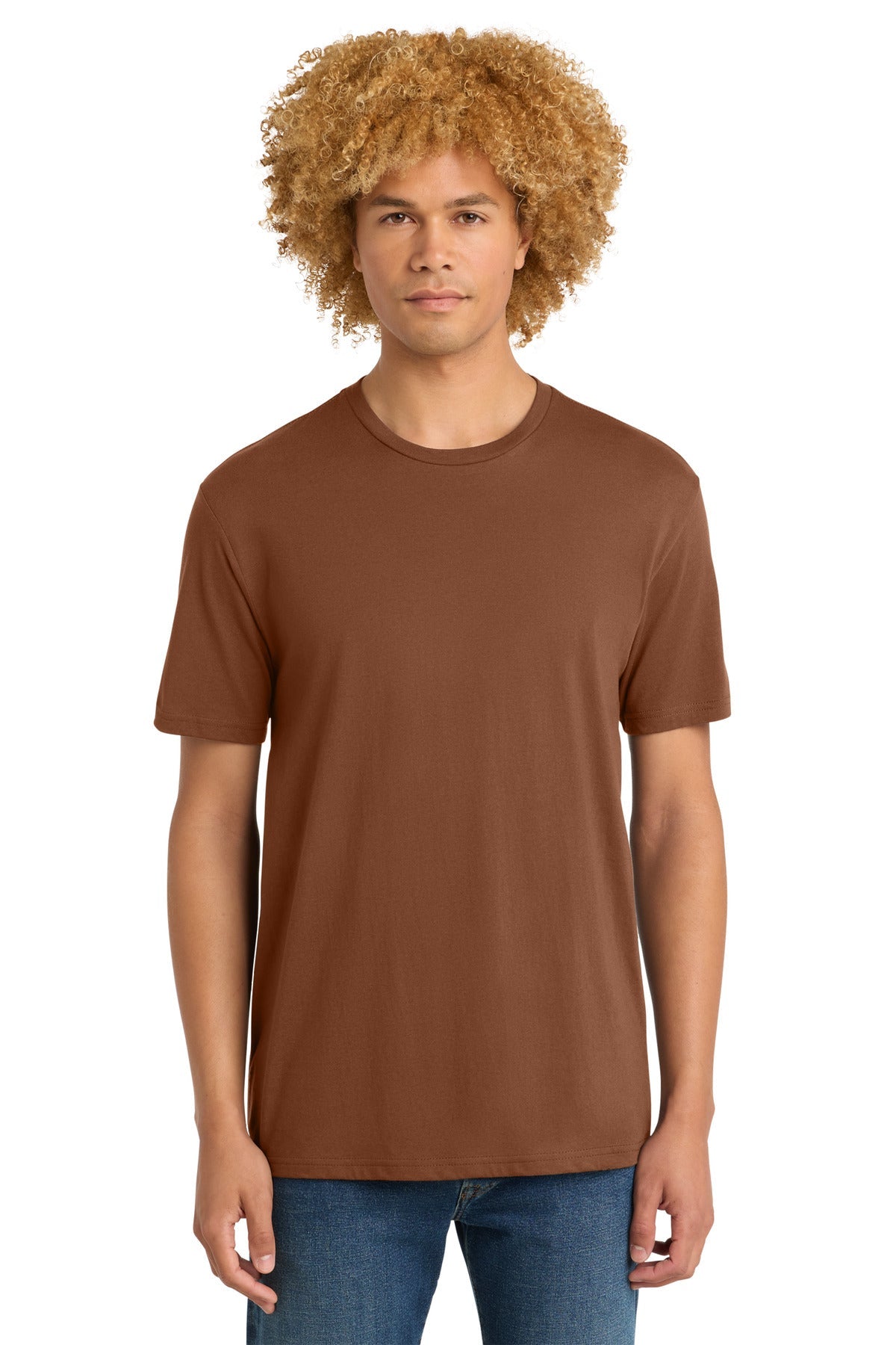 Front View of BakedClay District Perfect Weight Tee. DT104