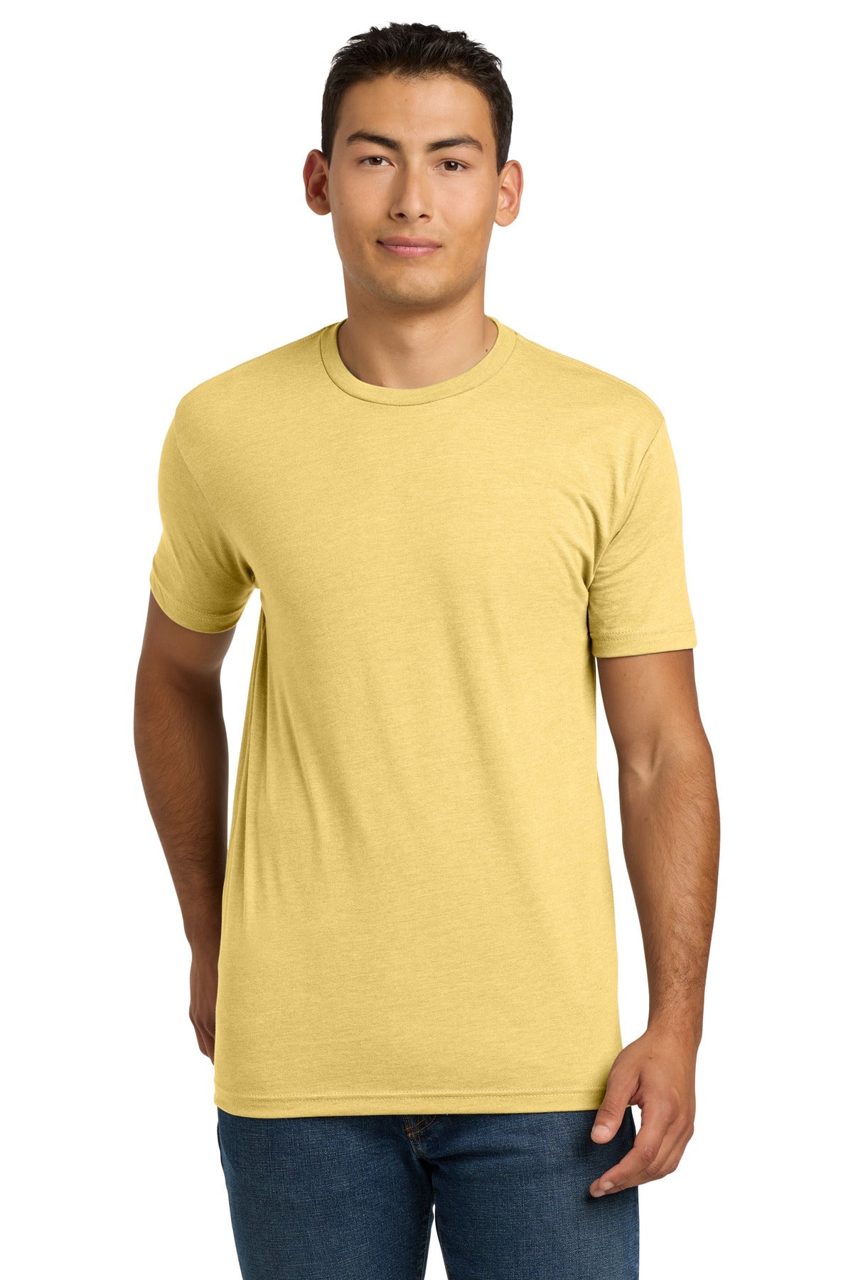 Front View of BananaCrm Next Level Apparel Adult CVC Tee. NL6210