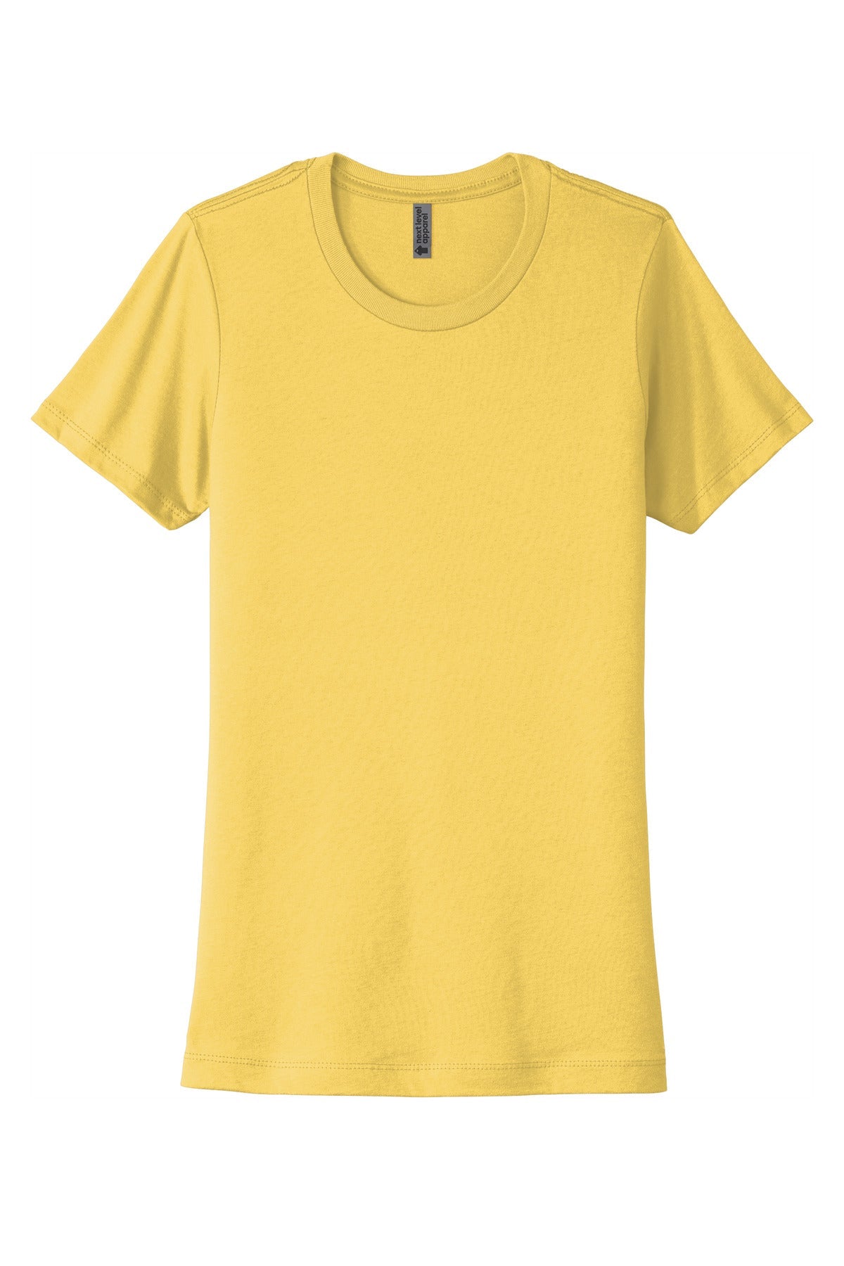 Front View of BananaCrm Next Level Apparel Women's Cotton Tee. NL3900
