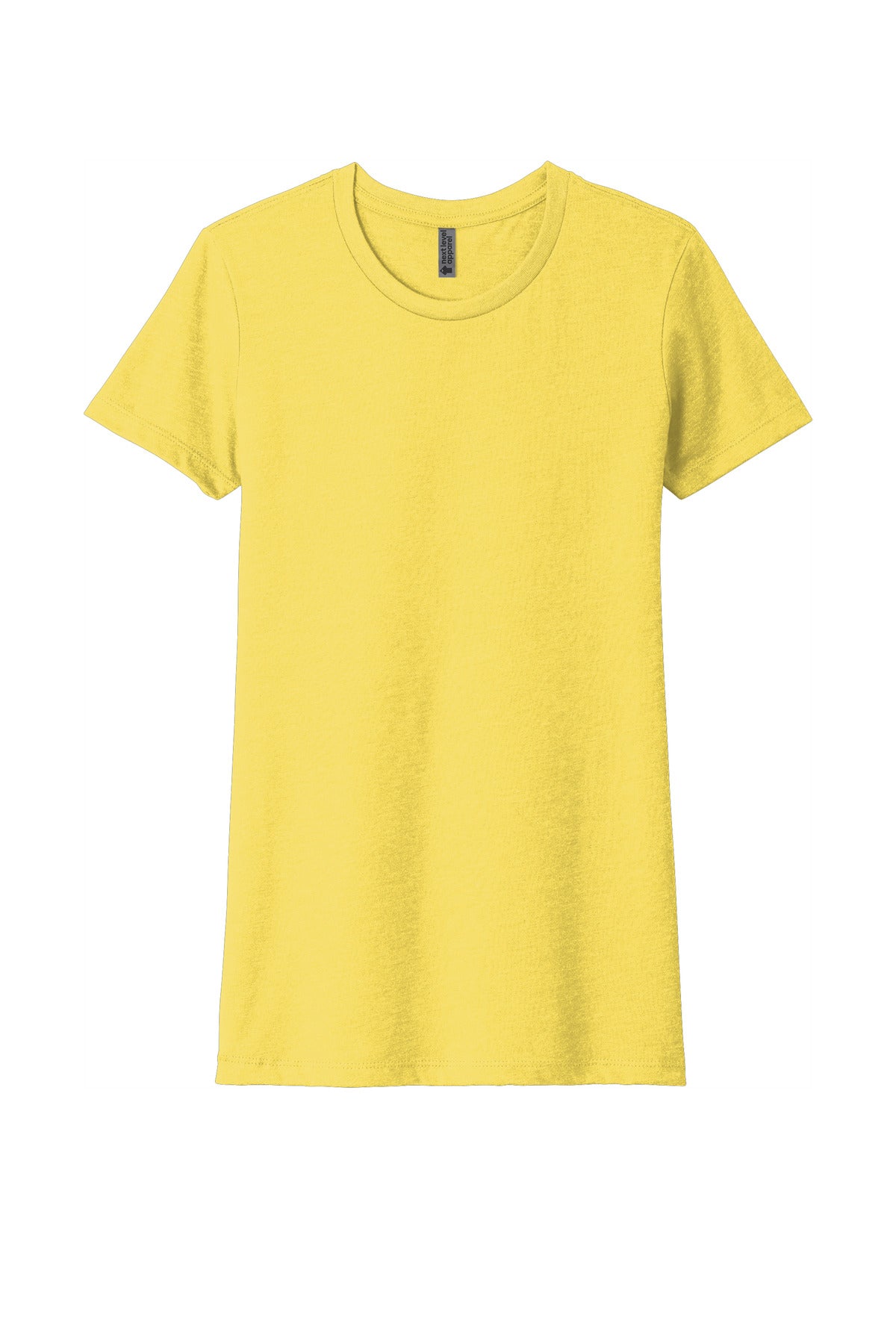 Front View of BananaCrm Next Level Apparel Women's CVC Tee. NL6610