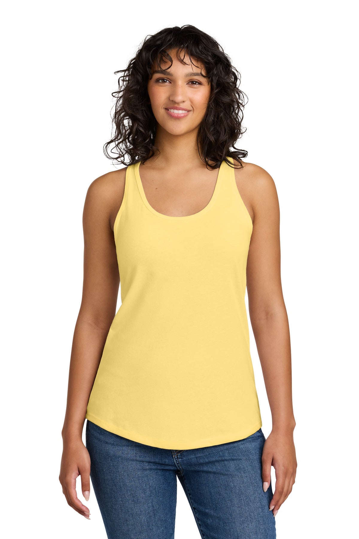 Front View of BananaCrm Next Level Apparel Women's Ideal Racerback Tank NL1533