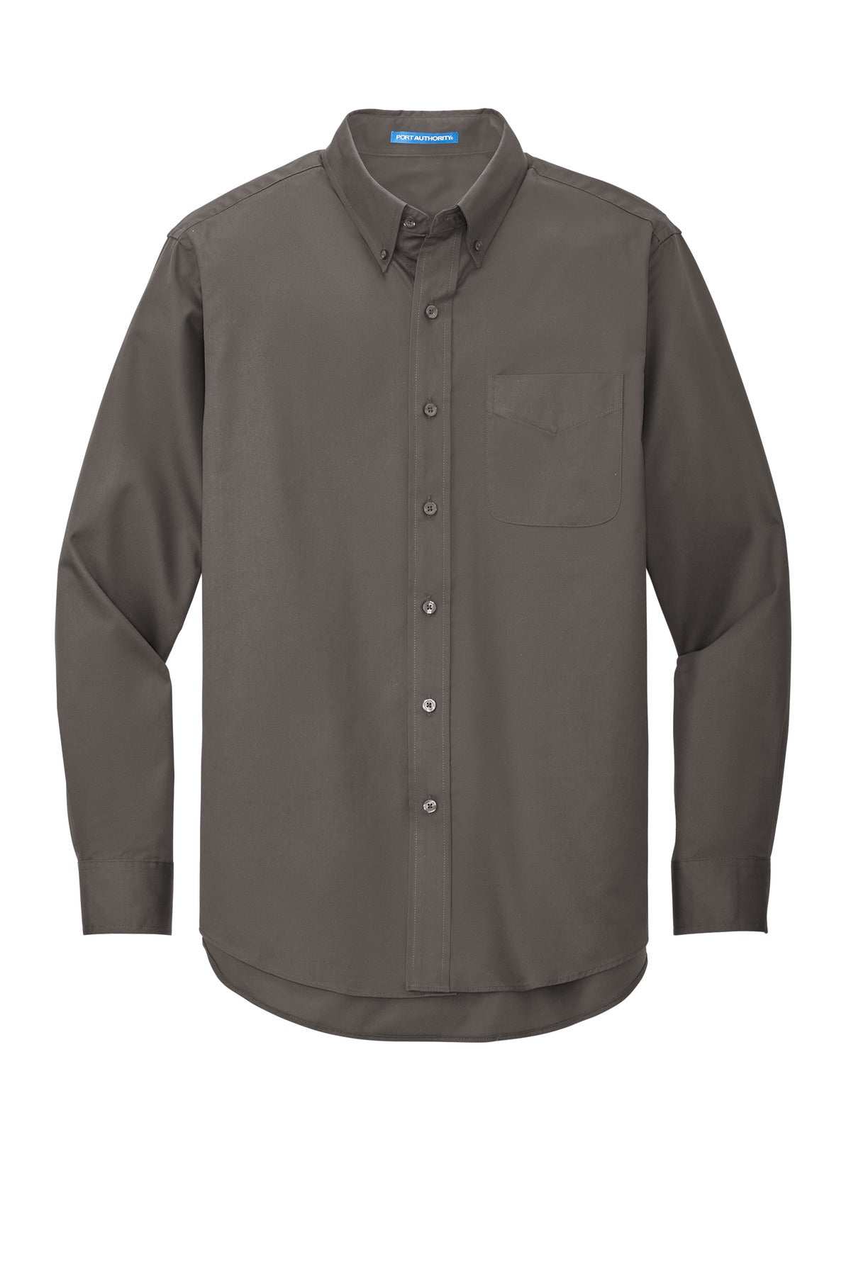 Front View of Bark Port Authority Long Sleeve Easy Care Shirt S608