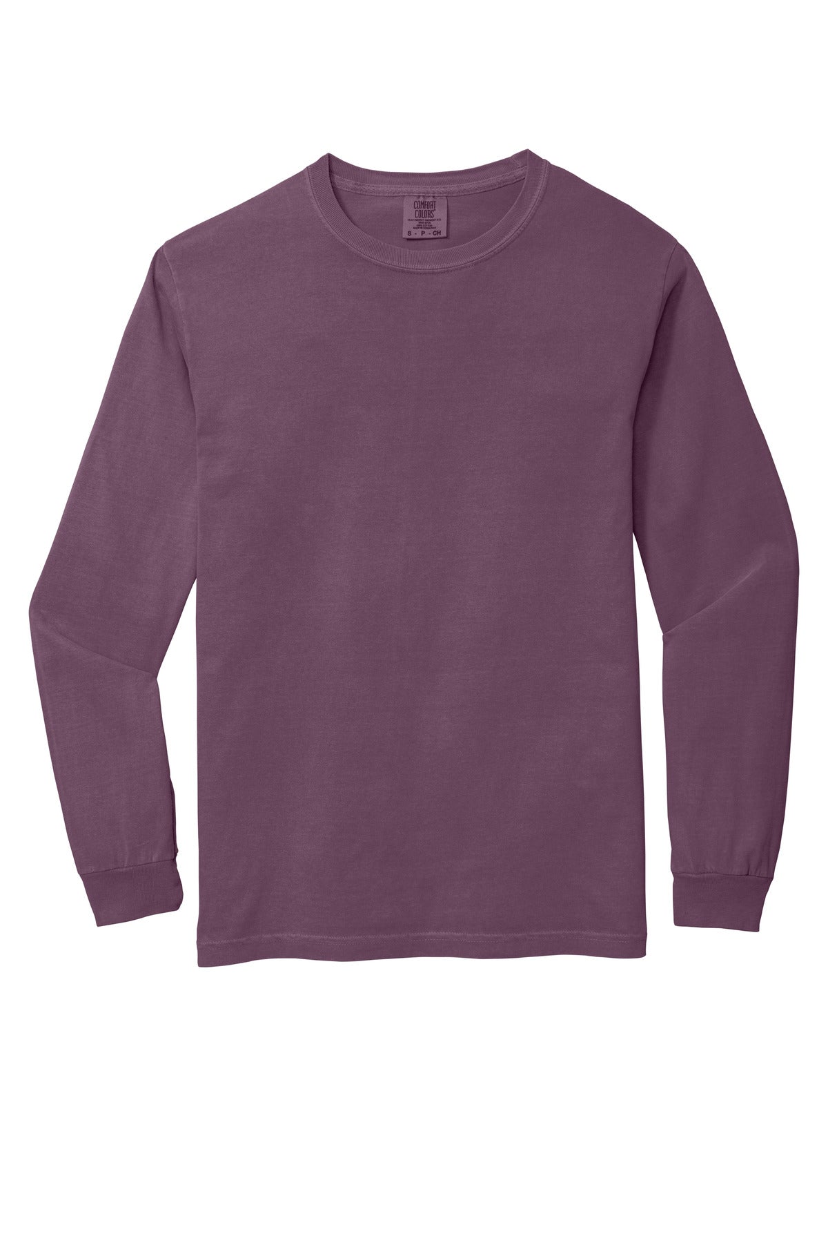 Front View of Berry COMFORT COLORS Heavyweight Ring Spun Long Sleeve Tee. 6014