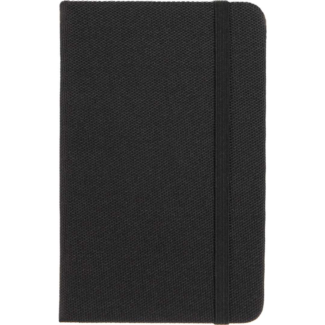 Front View of Black 3.5" x 5.5" Recycled PET Pocket Bound Journal plain