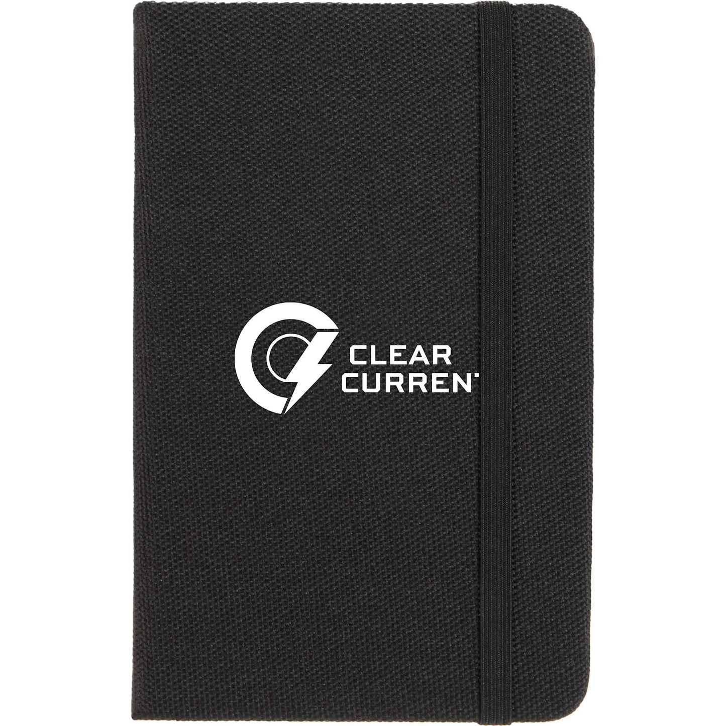 Front View of Black 3.5" x 5.5" Recycled PET Pocket Bound Journal