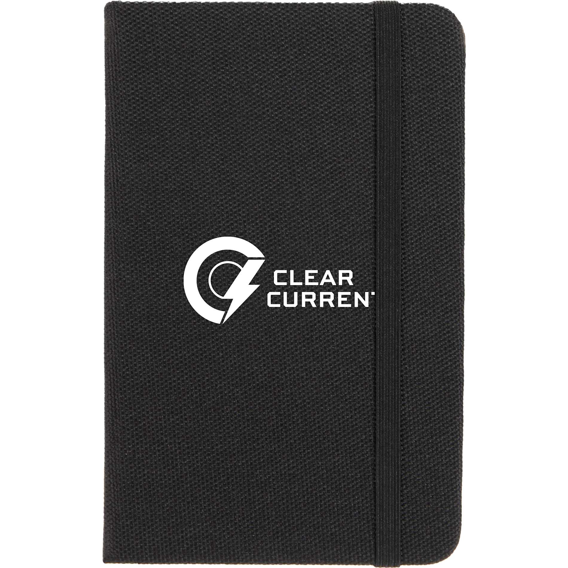 Front View of Black 3.5" x 5.5" Recycled PET Pocket Bound Journal