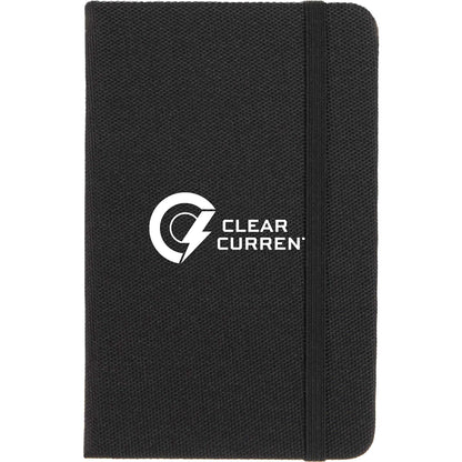Front View of Black 3.5" x 5.5" Recycled PET Pocket Bound Journal