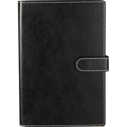 Front View of Black 5.5" x 8.5" Recycled Refillable Journal plain