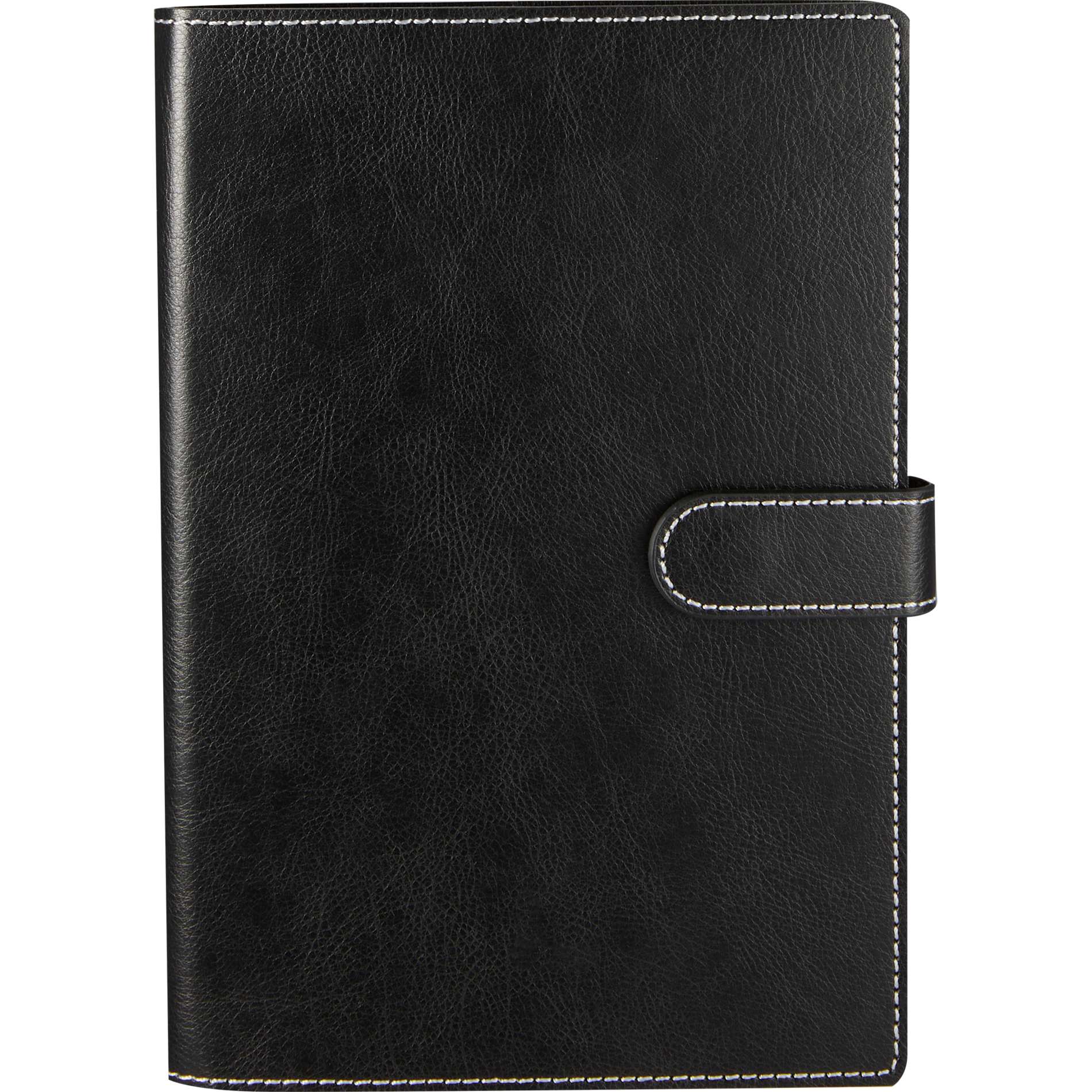 Front View of Black 5.5" x 8.5" Recycled Refillable Journal plain