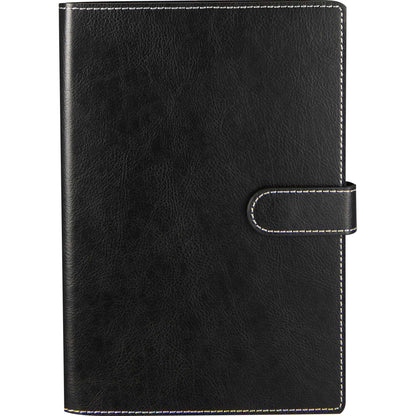 Front View of Black 5.5" x 8.5" Recycled Refillable Journal plain