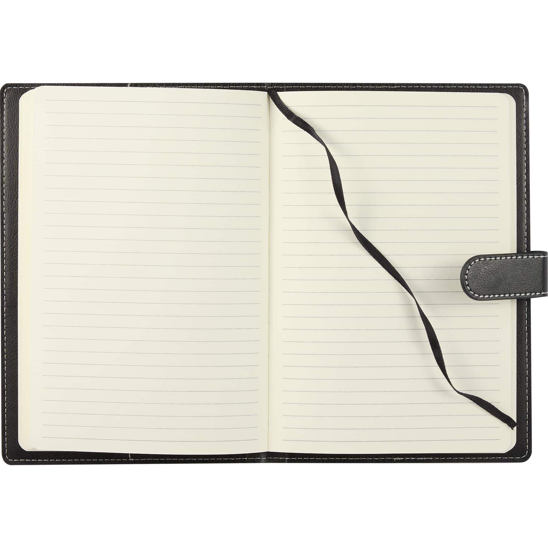 Front View of Black 5.5" x 8.5" Recycled Refillable Journal