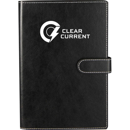 Front View of Black 5.5" x 8.5" Recycled Refillable Journal