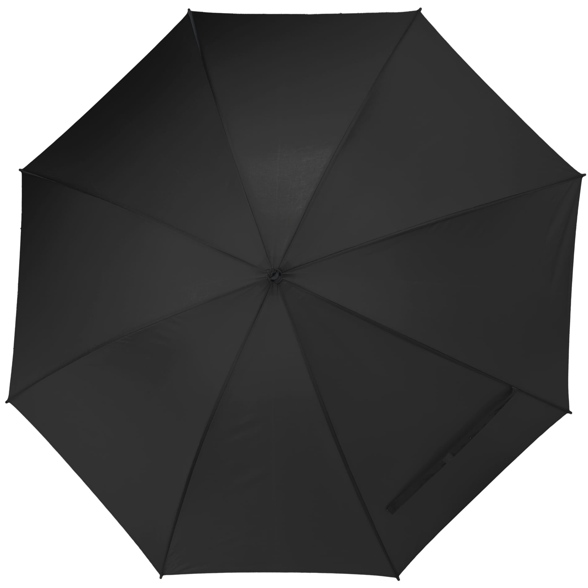 Front View of Black 60" Manual Golf Umbrella plain
