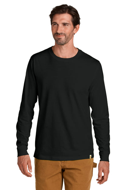 Front View of Black Carhartt Long Sleeve T-Shirt CT106921