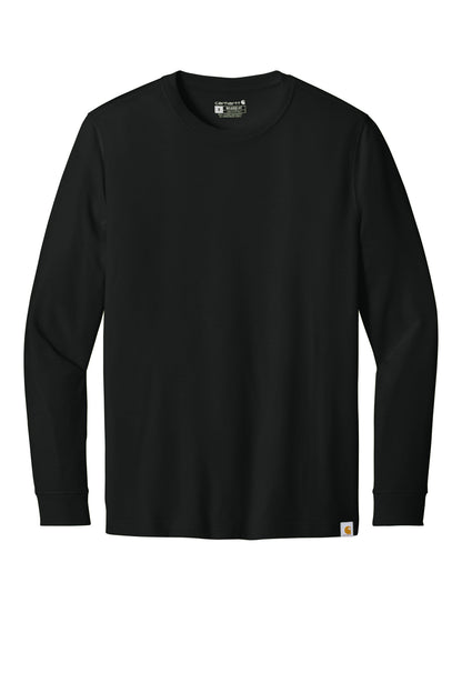 Front View of Black Carhartt Long Sleeve T-Shirt CT106921