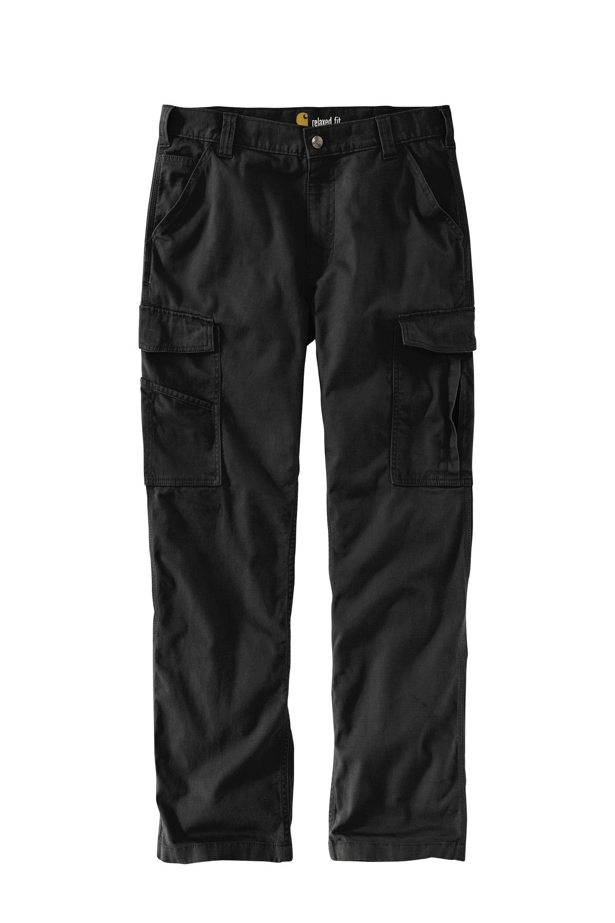 Front View of Black Carhartt Rugged Flex Rigby Cargo Pant CT103574