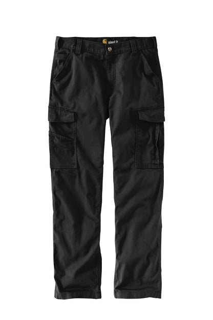 Front View of Black Carhartt Rugged Flex Rigby Cargo Pant CT103574
