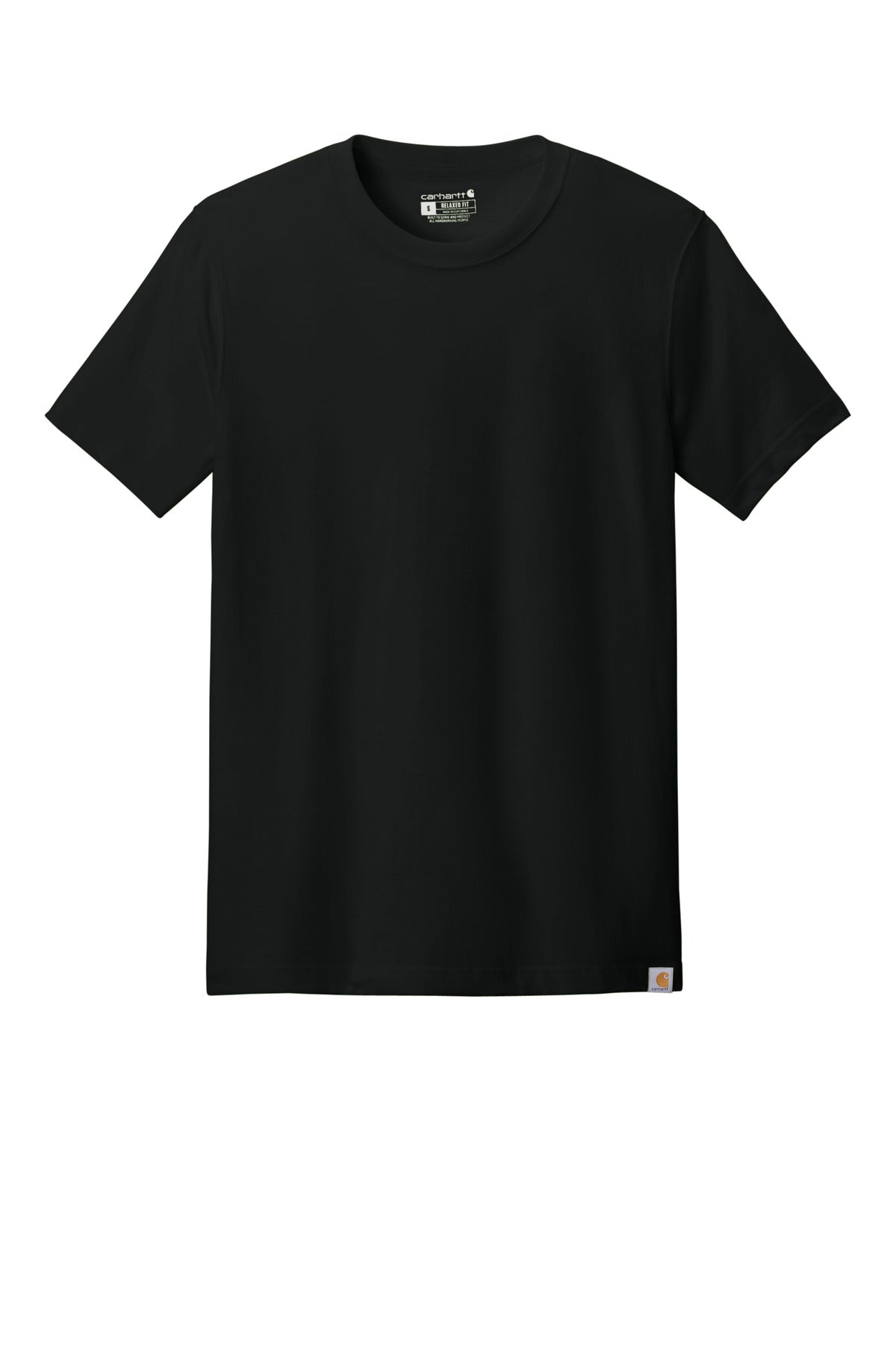 Front View of Black Carhartt Short Sleeve T-Shirt CT106020