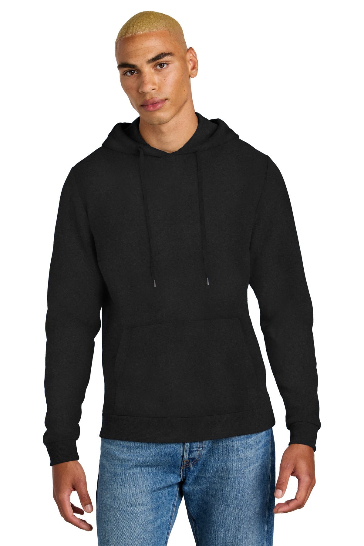 Front View of Black District Perfect Tri Fleece Pullover Hoodie DT1300