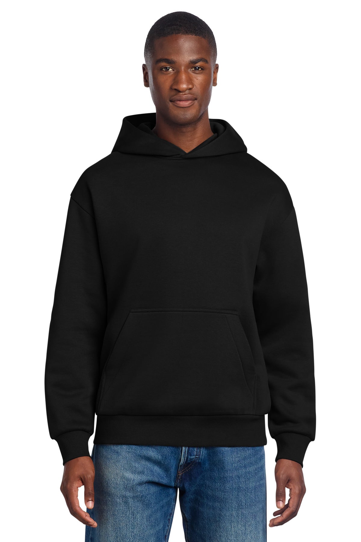 Front View of Black District V.I.T. Heavyweight Fleece Hoodie DT6150