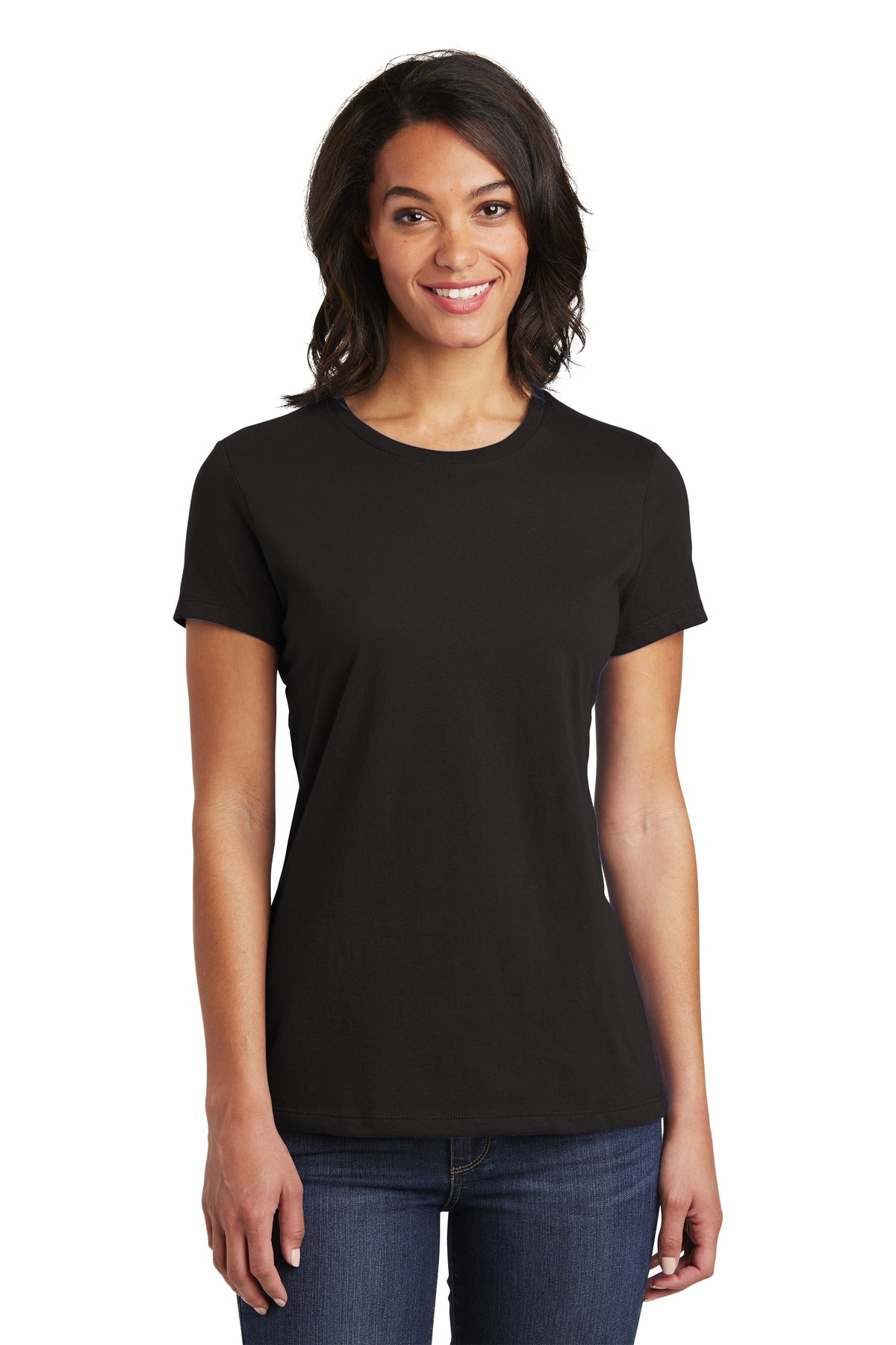 Front View of Black District Women's Very Important Tee . DT6002