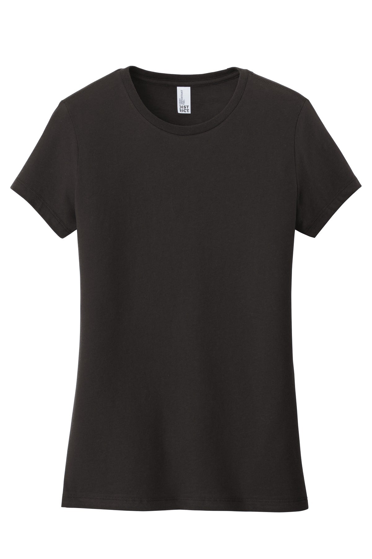 Front View of Black District Women's Very Important Tee . DT6002