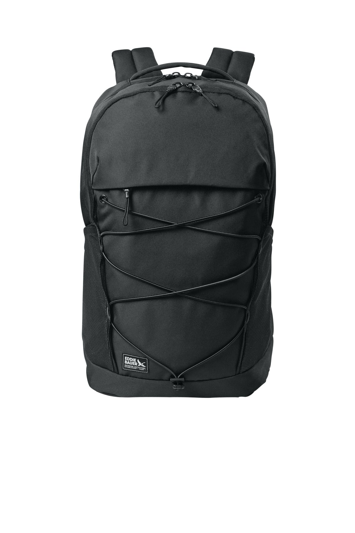 Front View of Black Eddie Bauer Adventurer Backpack EB912