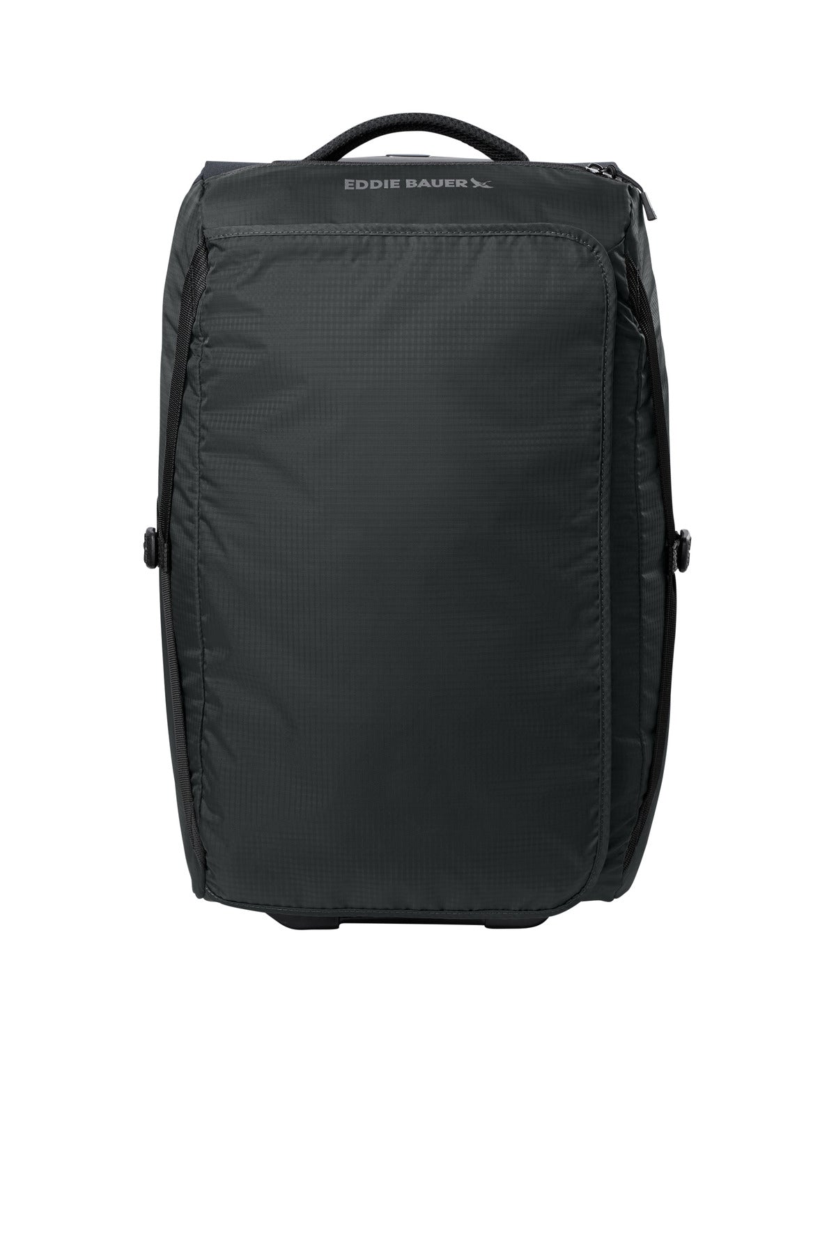 Front View of Black Eddie Bauer Excursion Roller Duffel EB902