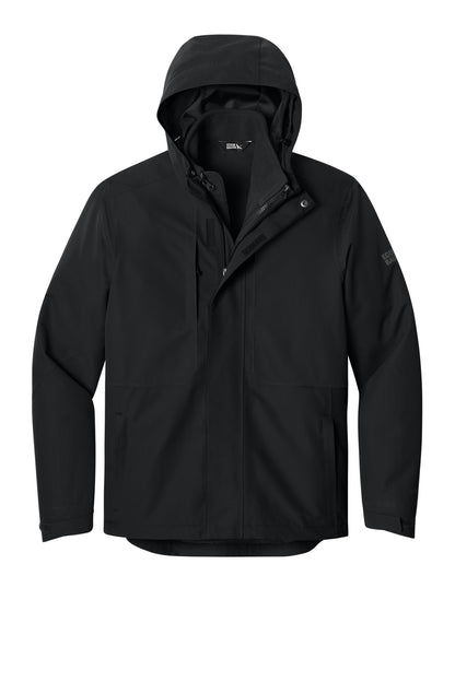 Front View of Black Eddie Bauer WeatherEdge Ridge 3-in-1 Jacket EB658